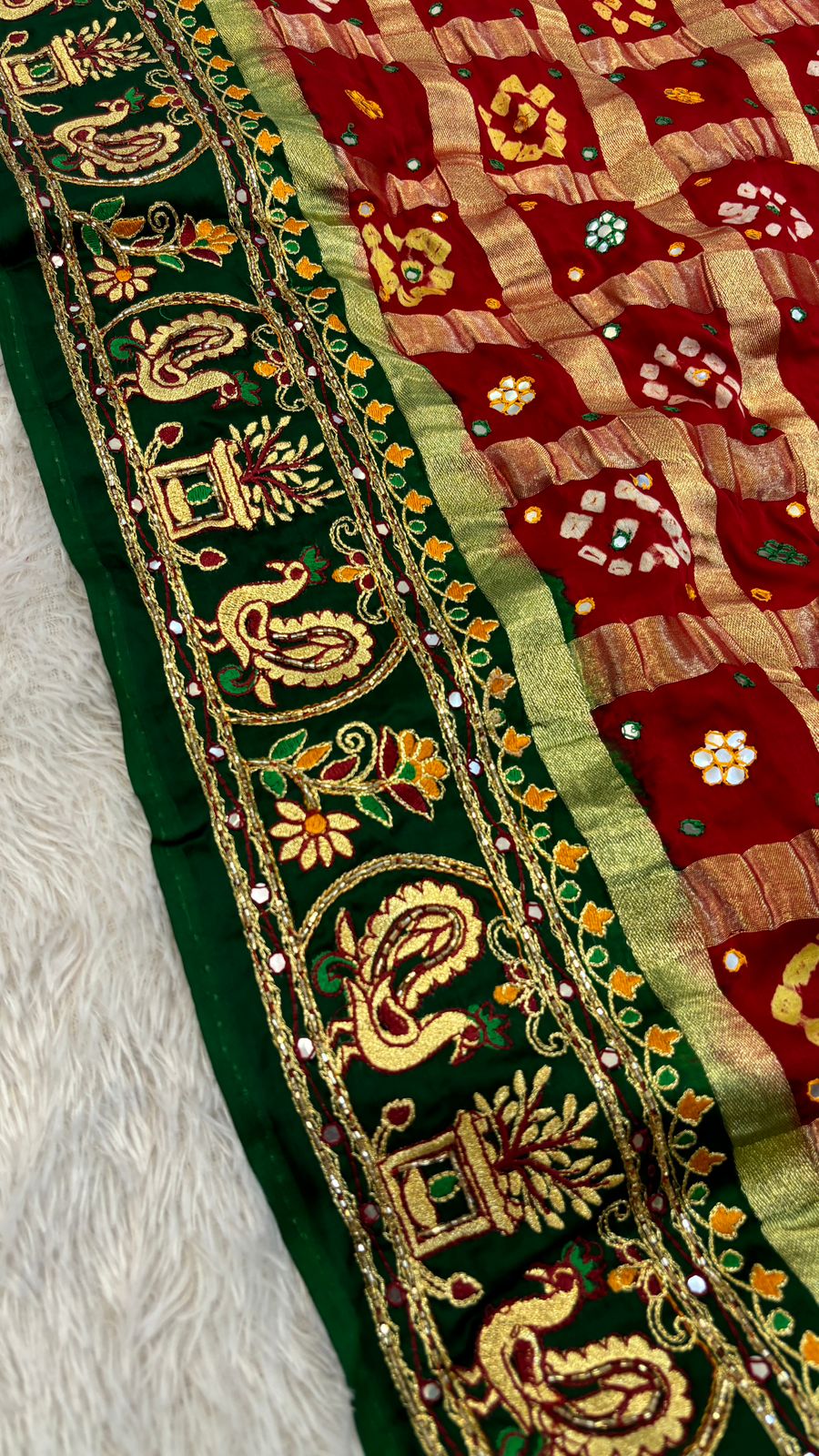 Traditional Gharchola Saree (Tulsi)