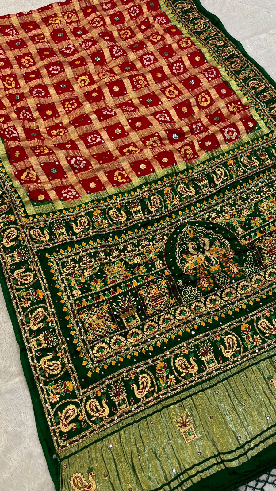 Traditional Gharchola Saree (Tulsi)