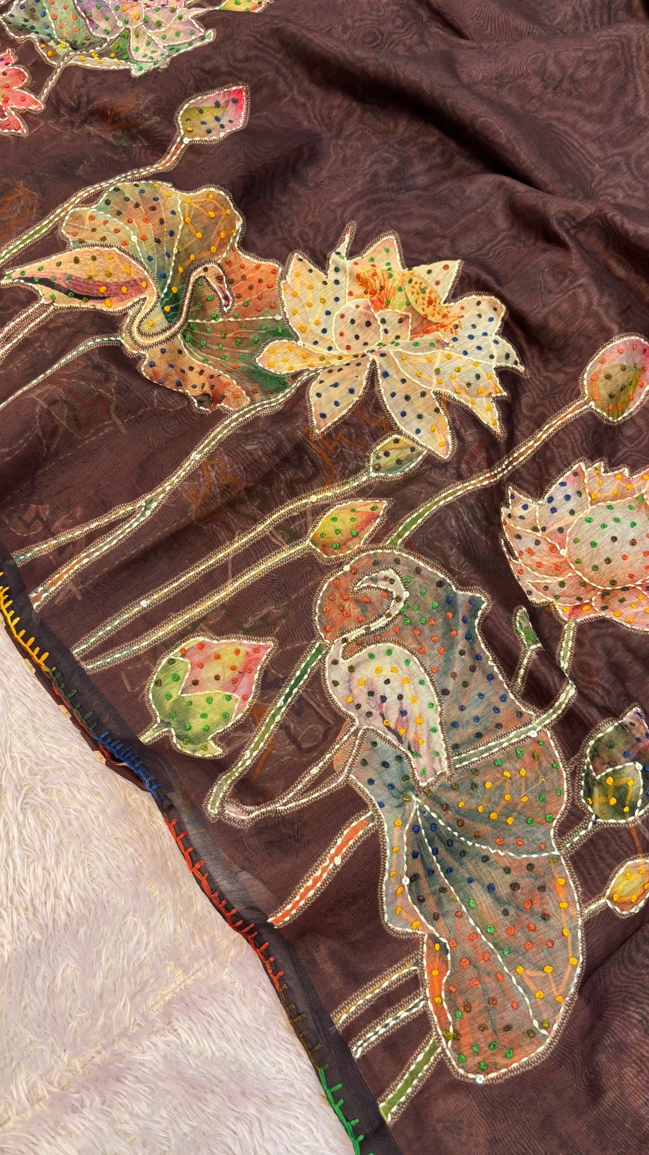 French knot Work saree (Limited Edition) Chocolate Color