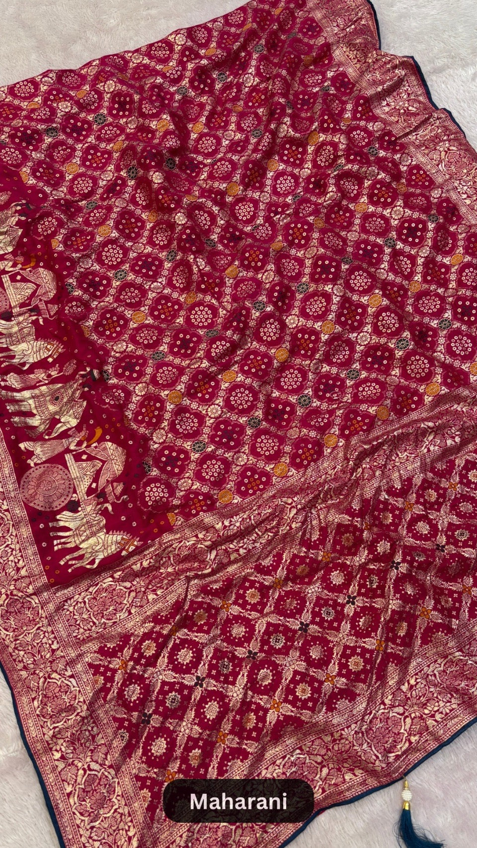 Dola Silk Gharchola Saree with Heavy Blouse