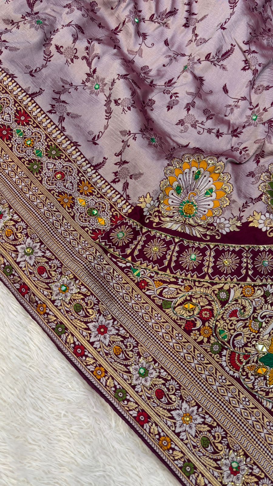 Antique Work, Marriage Season Saree (Wine)