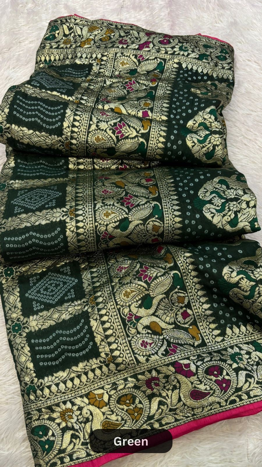 Gharchola Weaving Dola Silk Saree with Heavy Blouse