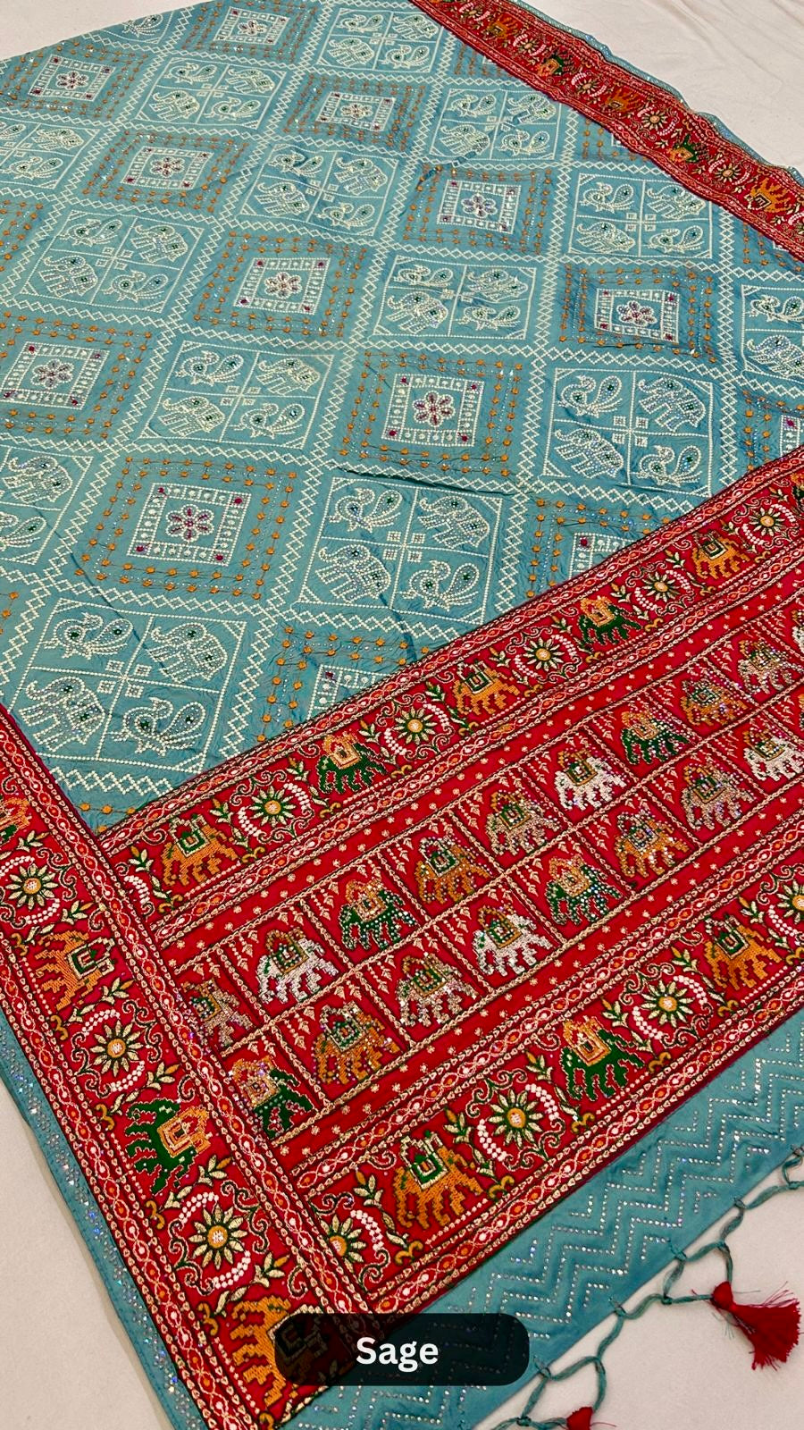 Lakhnavi Work Patola Saree