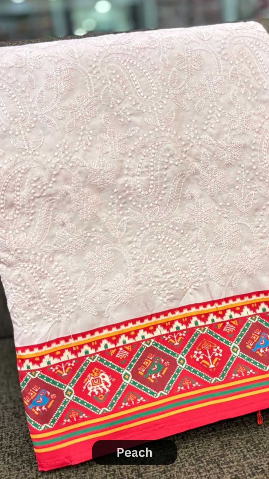 Lakhnavi Chikankari Patola Saree