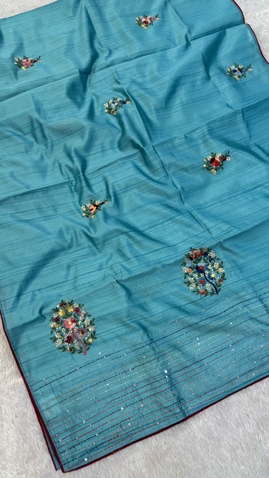 Hand Boutique French Knot Unn Work Saree (Vol.15)