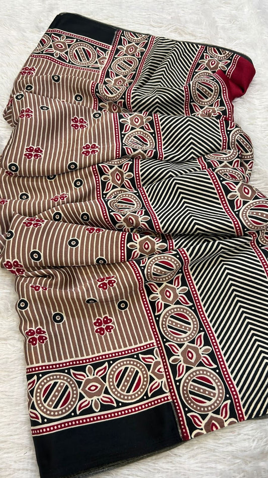 Summer Special Ajrakh Collection Saree (104)