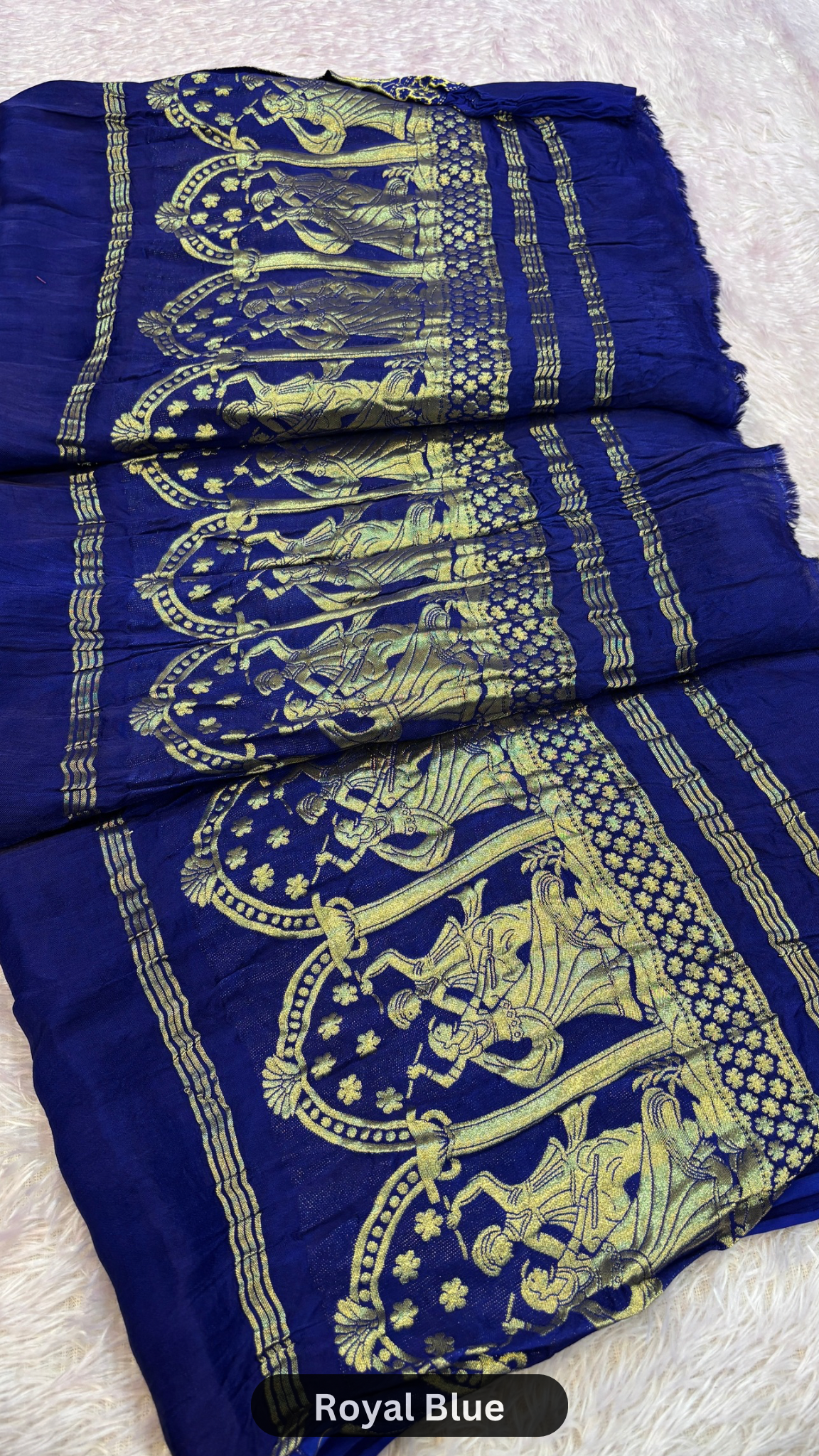 Plain Model Silk Saree (Never a Old Fashion) Royal Blue