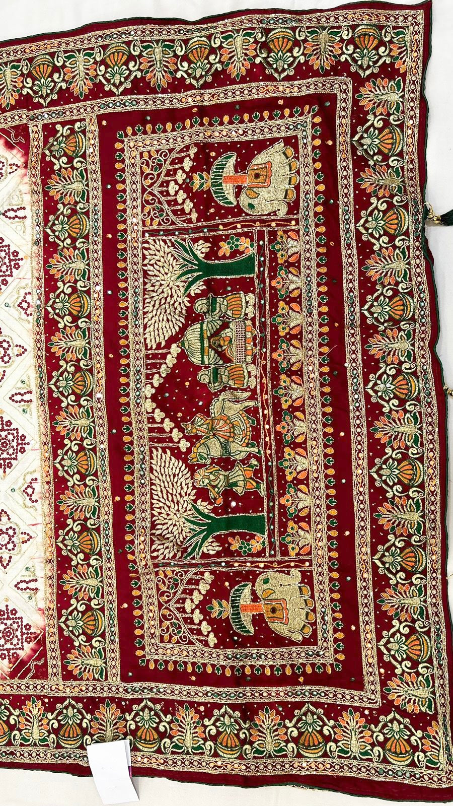 White Red Boutique Saree