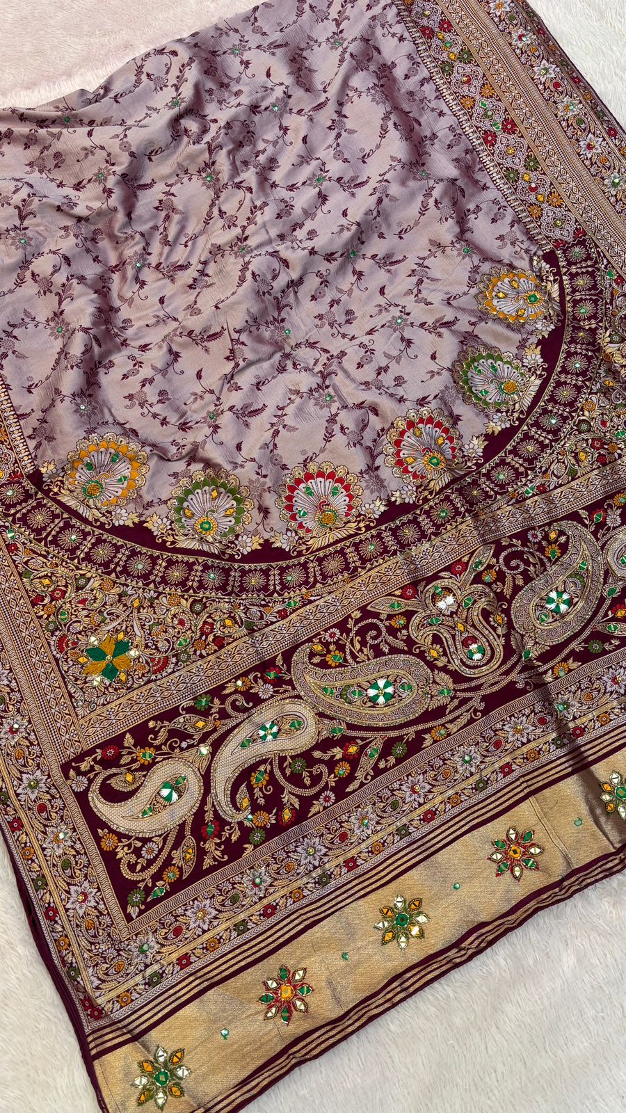 Antique Work, Marriage Season Saree (Wine)