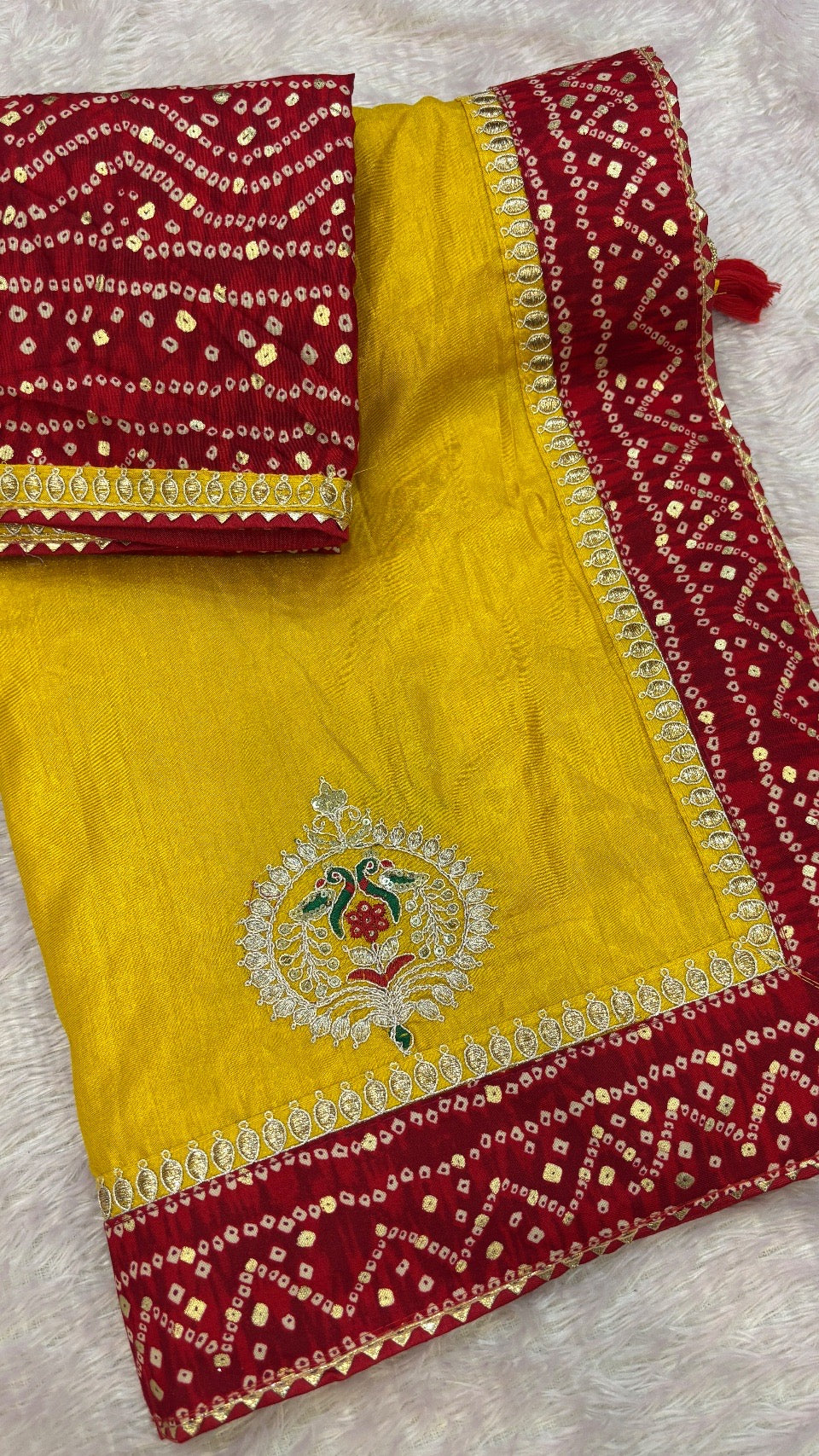 Mor Pankh Bandhej Saree