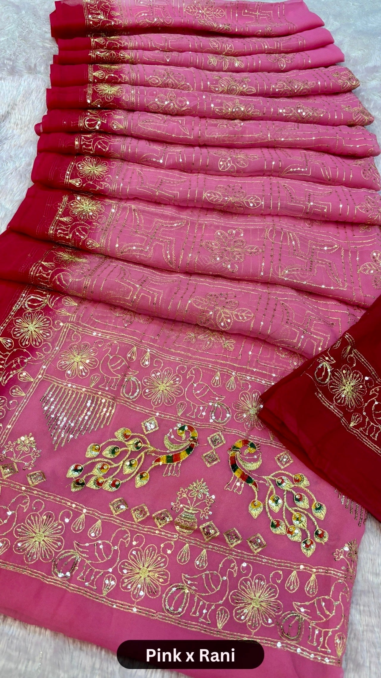 Swastik Heritage Gharchola Saree with Sequence Work