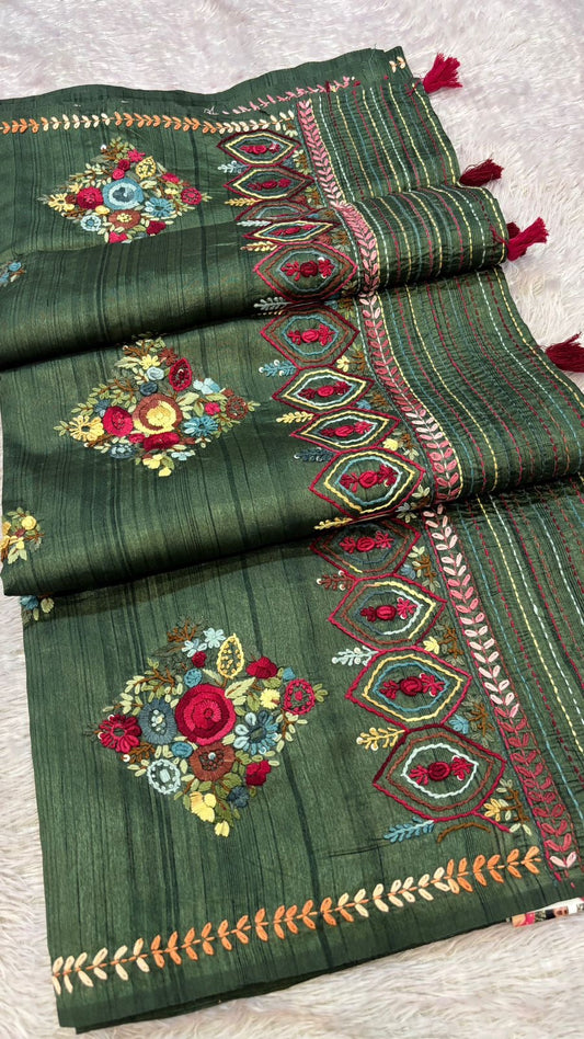 Hand Boutique French Knot Unn Work Saree (Vol.13)