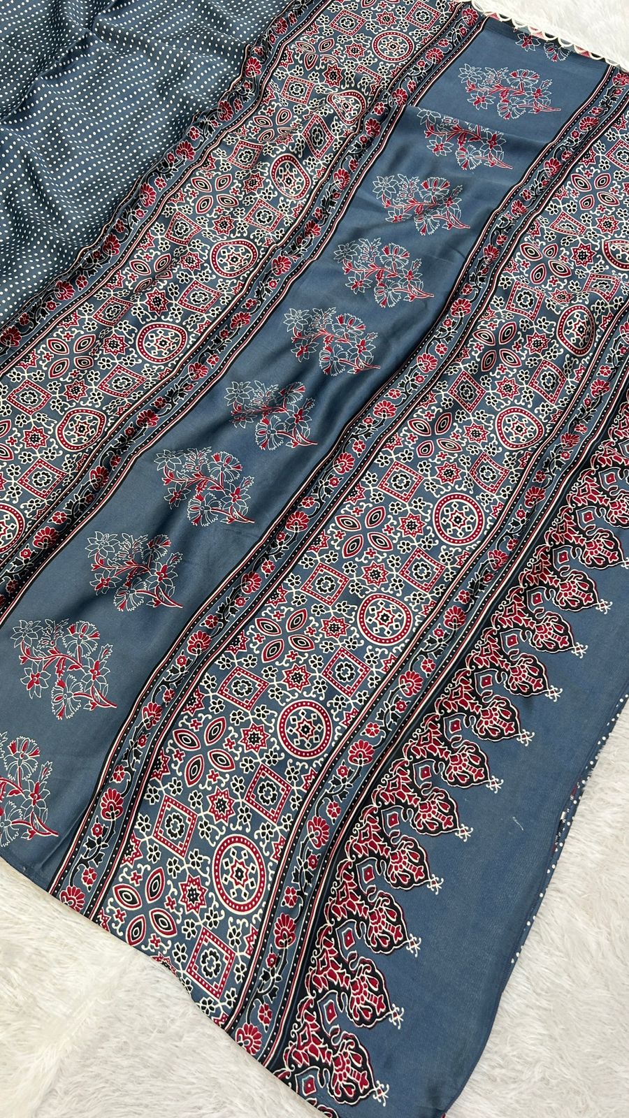 Summer Special Ajrakh Collection Saree (105)