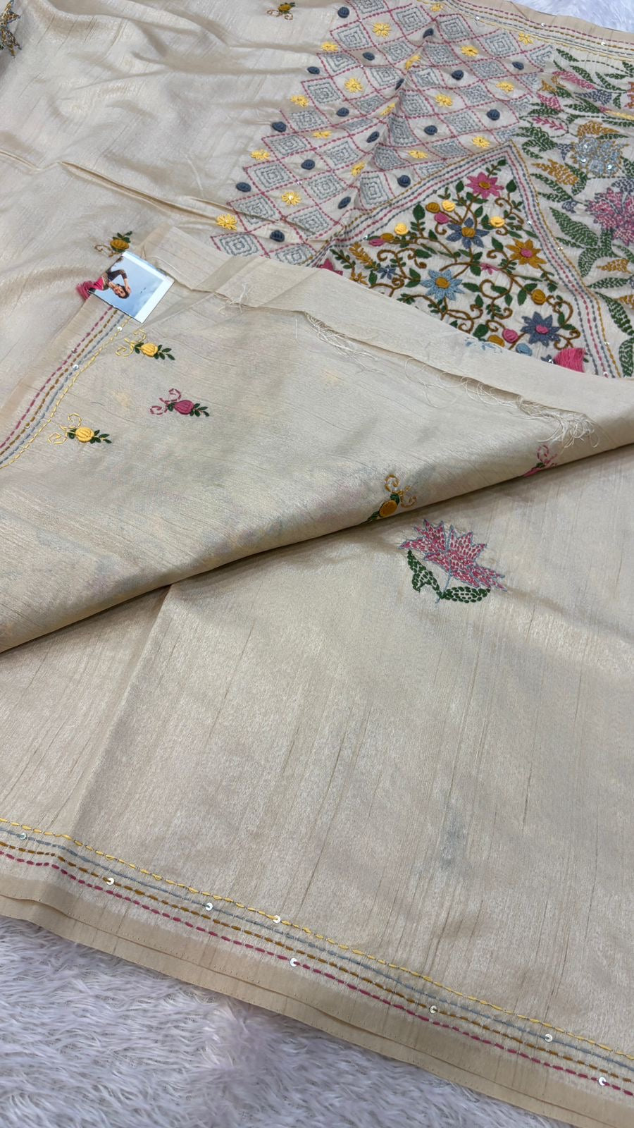 Hand Boutique French Knot Unn Work Saree (Vol.16)