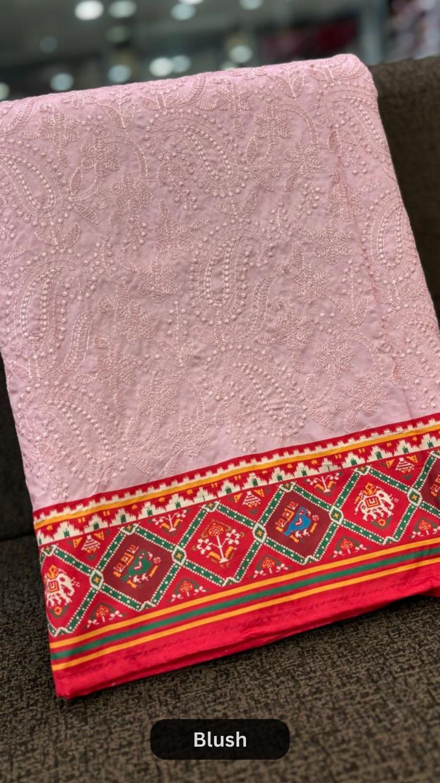 Lakhnavi Chikankari Patola Saree