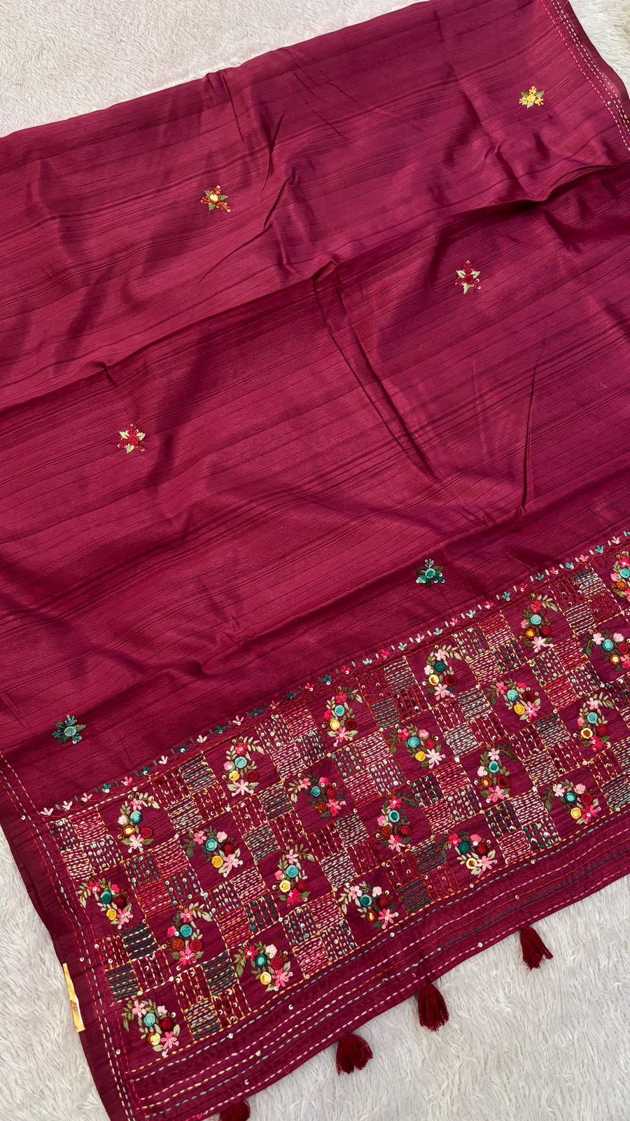 Hand Boutique French Knot Unn Work Saree (Vol.2)