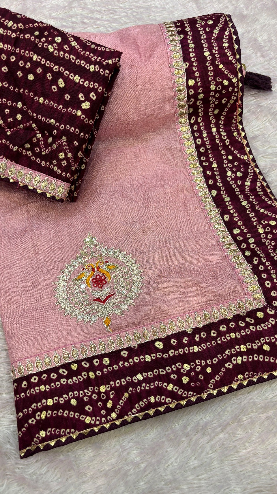 Mor Pankh Bandhej Saree