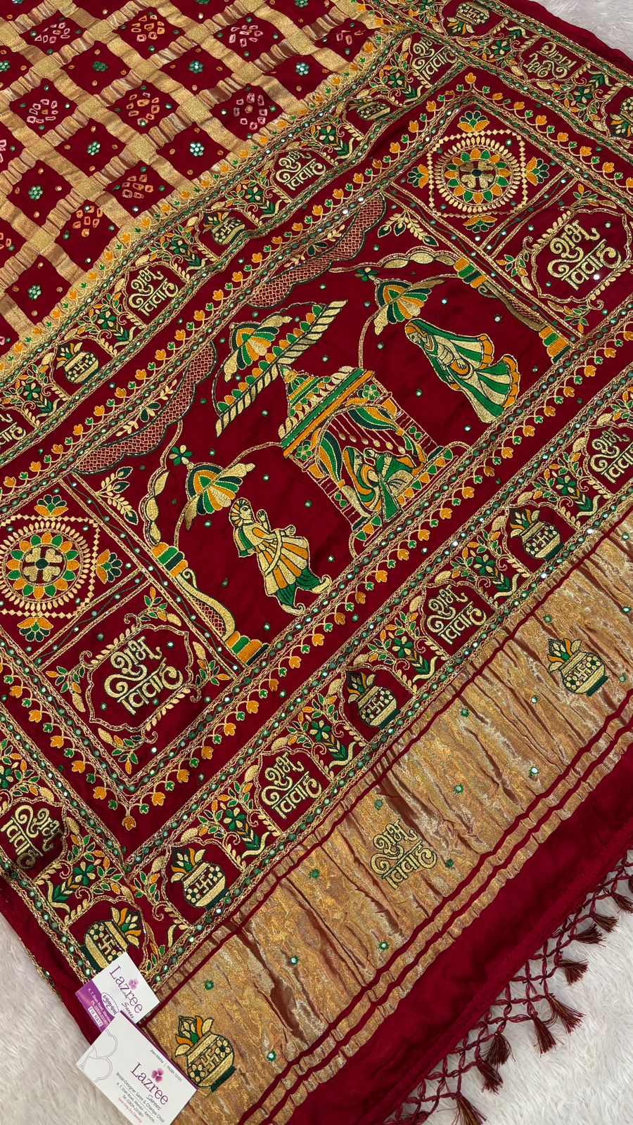 Traditional Gharchola Saree (860 Maroon)