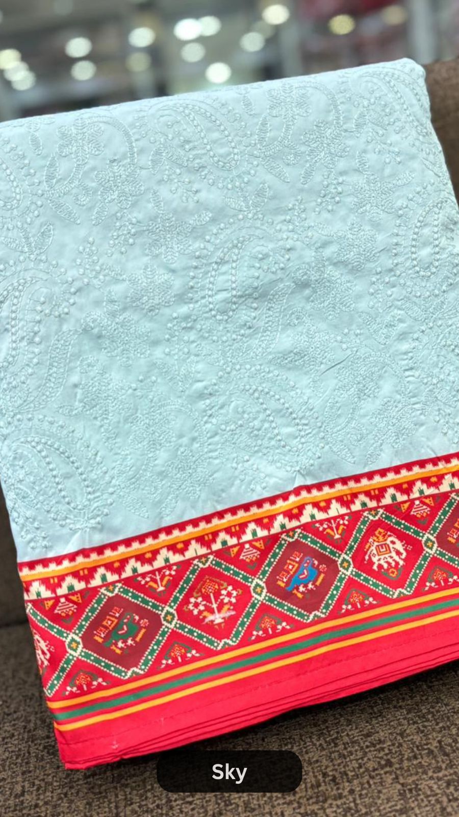 Lakhnavi Chikankari Patola Saree