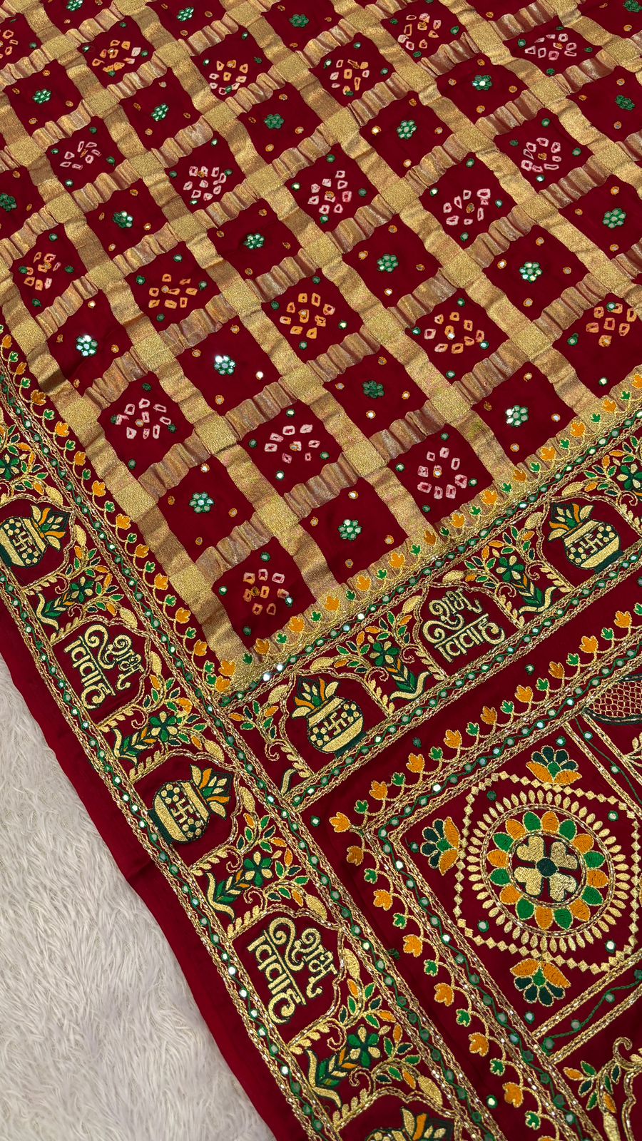 Traditional Gharchola Saree (860 Maroon)