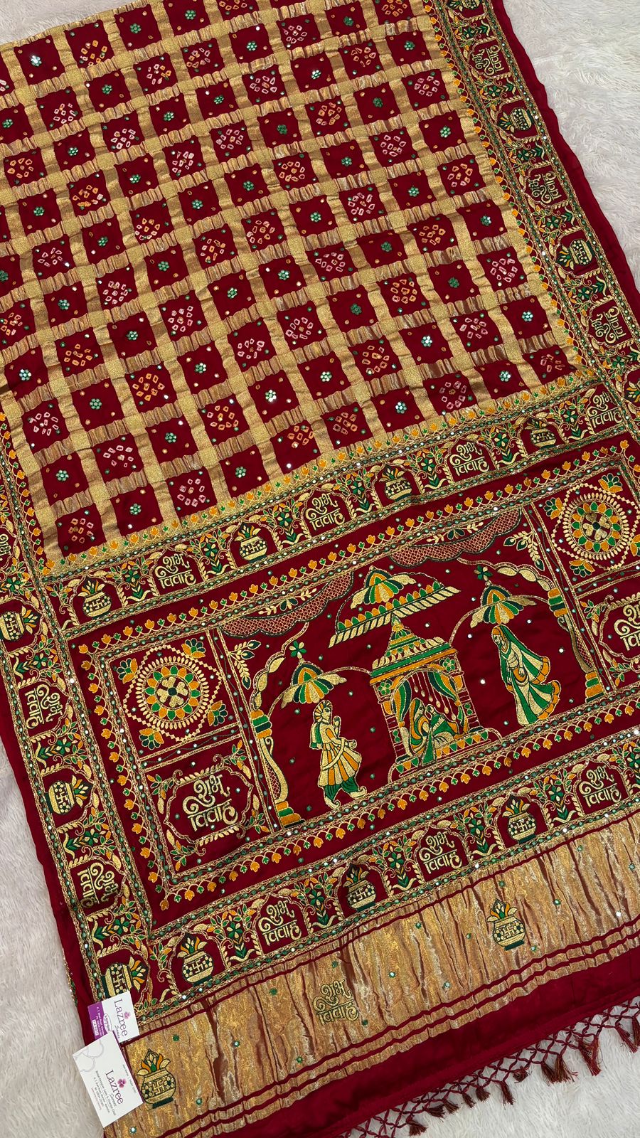 Traditional Gharchola Saree (860 Maroon)