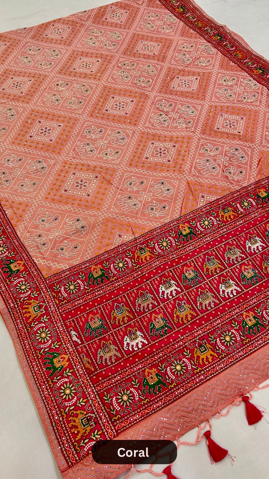 Lakhnavi Work Patola Saree