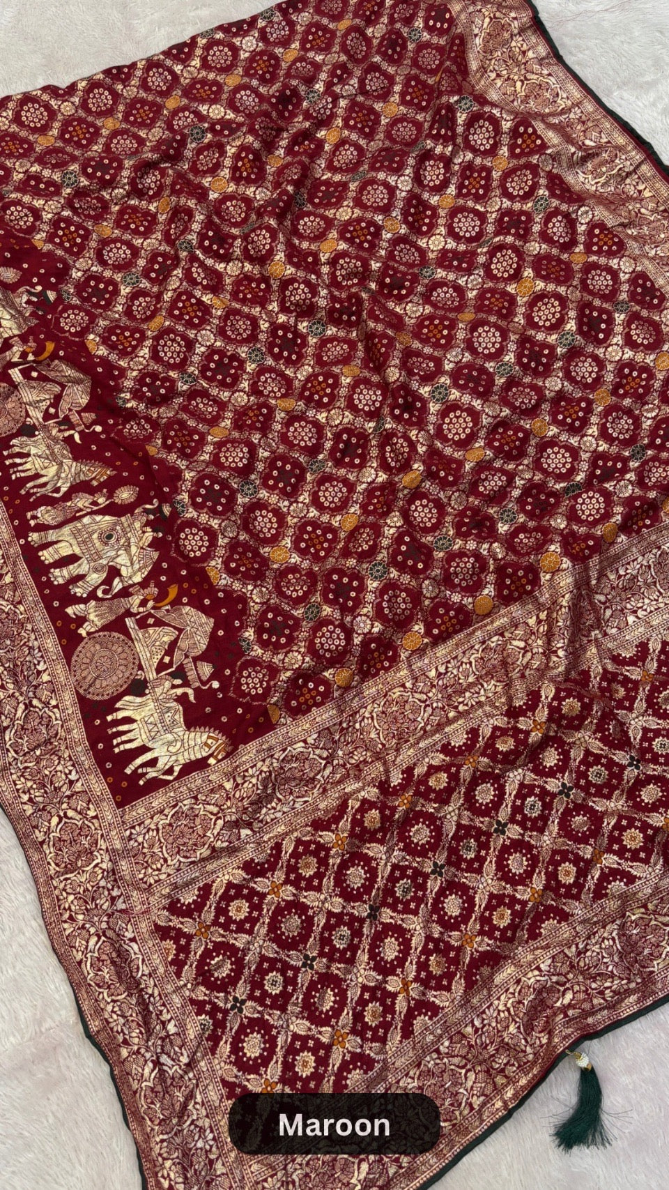 Dola Silk Gharchola Saree with Heavy Blouse