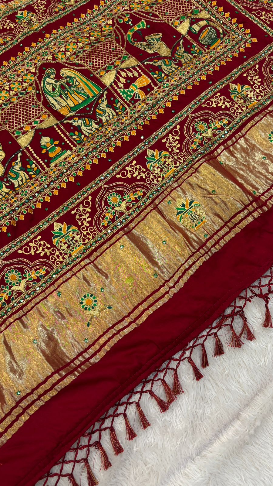 Traditional Gharchola Saree (798 Maroon)