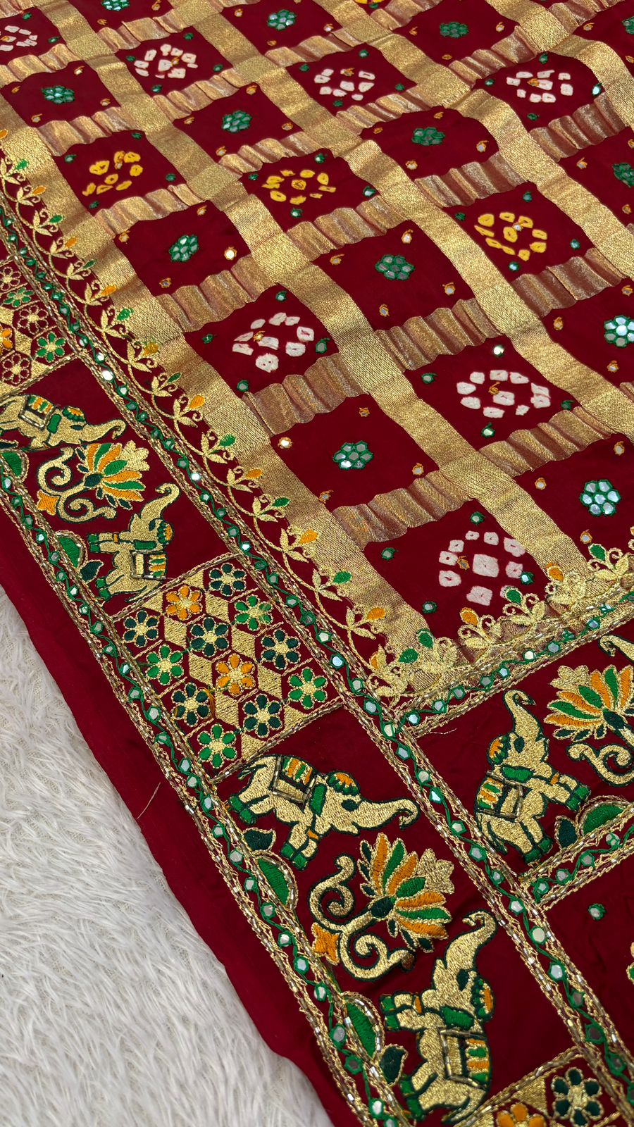 Traditional Gharchola Saree (807 Maroon)