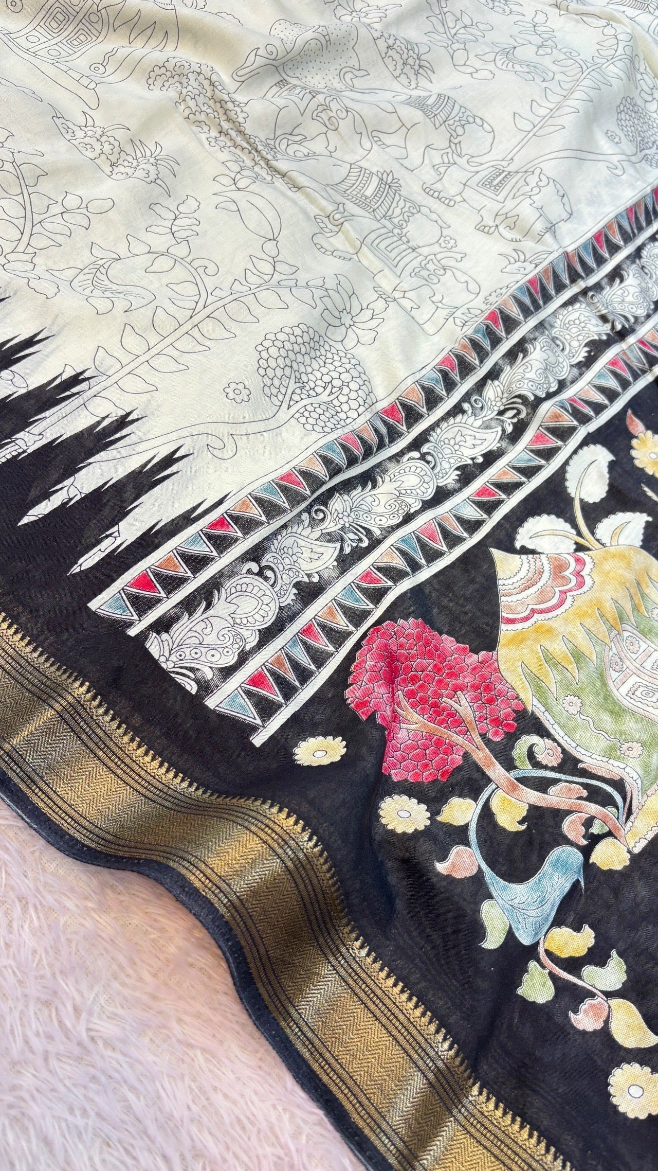 Elephant Trails, Morden Cotten Silk Saree