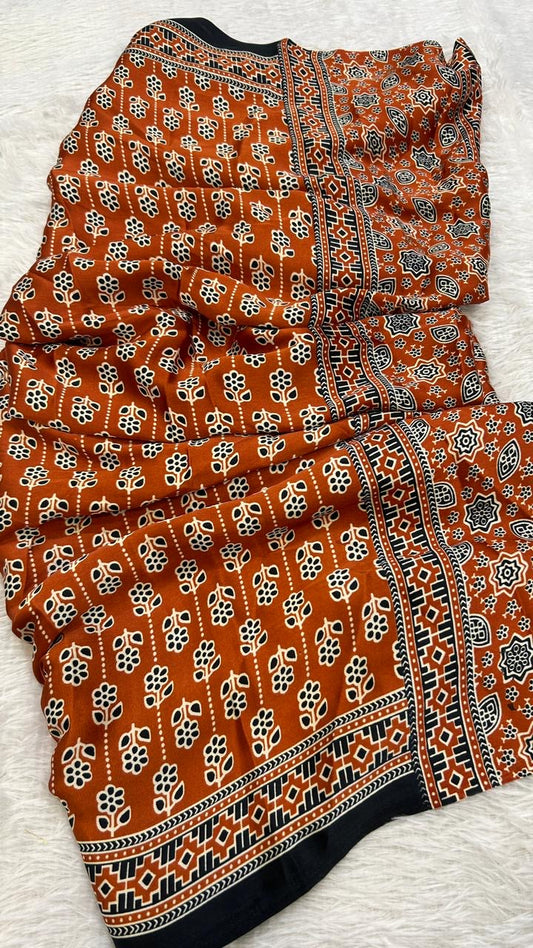 Summer Special Ajrakh Collection Saree (102)