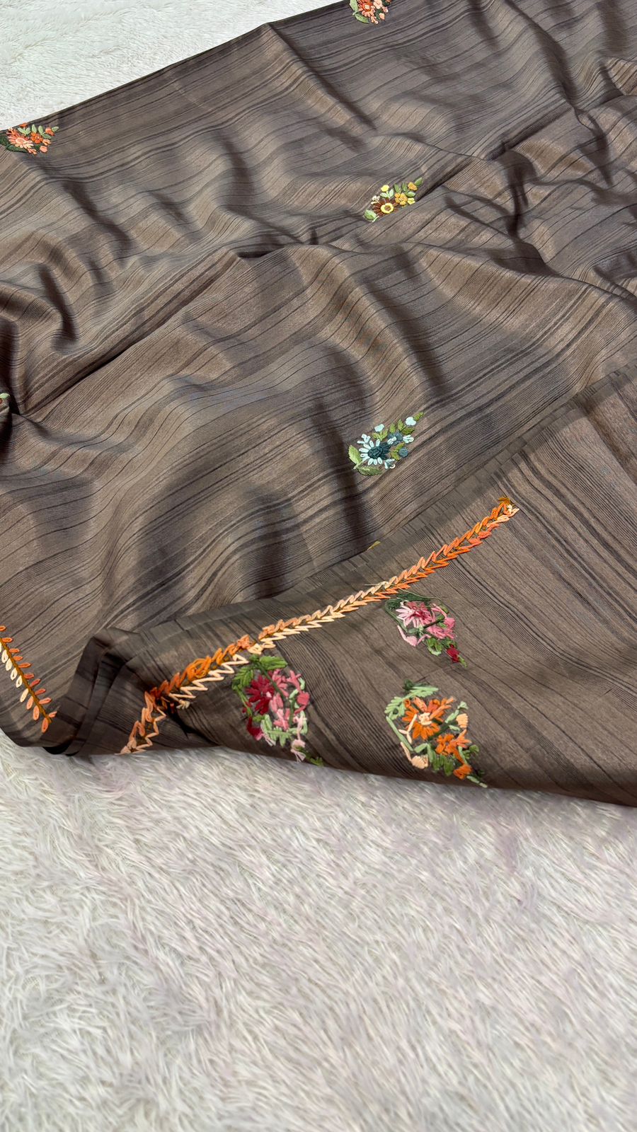 Hand Boutique French Knot Unn Work Saree (Vol.14)