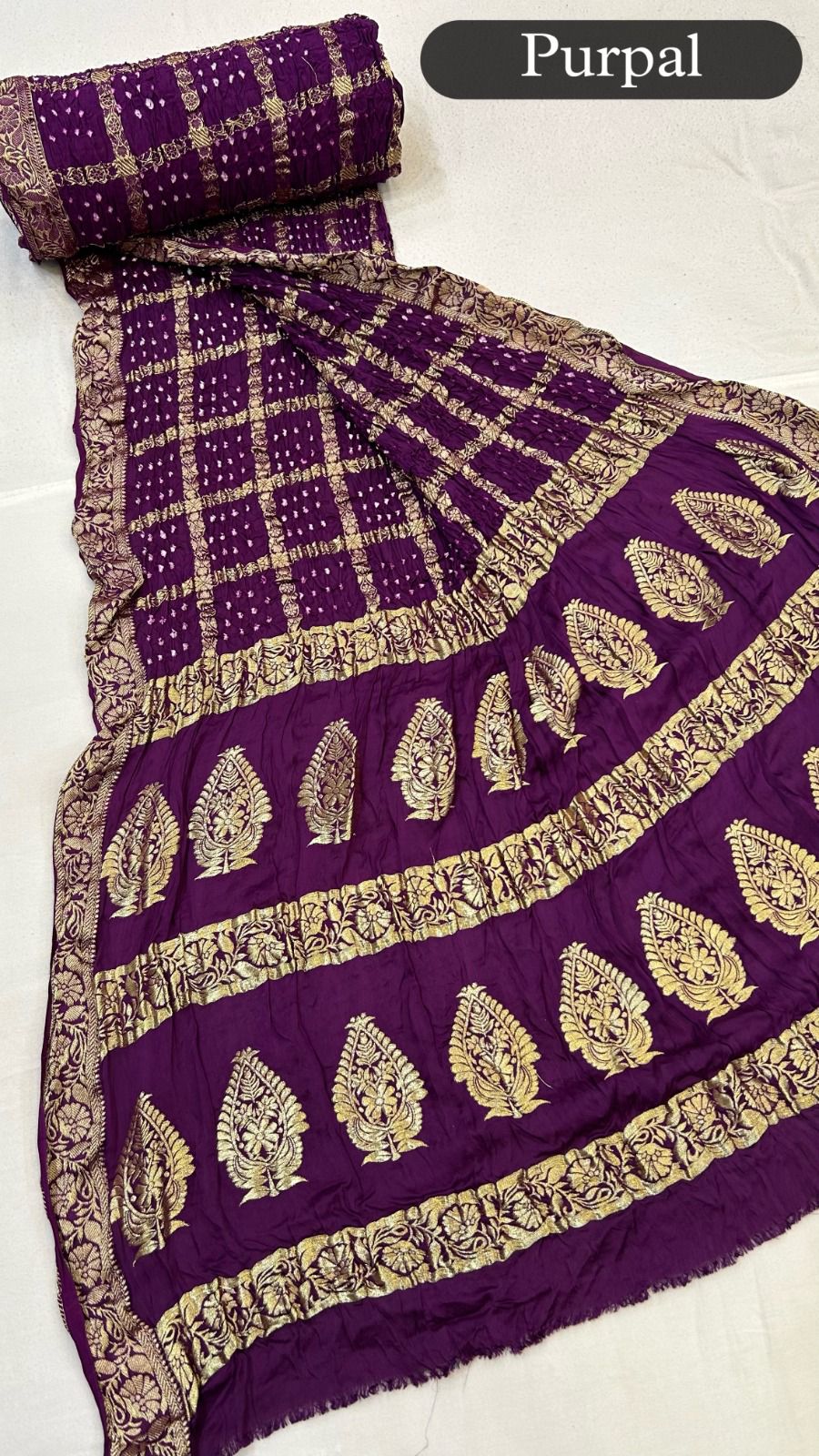 Gaji Silk Chex Bandhani