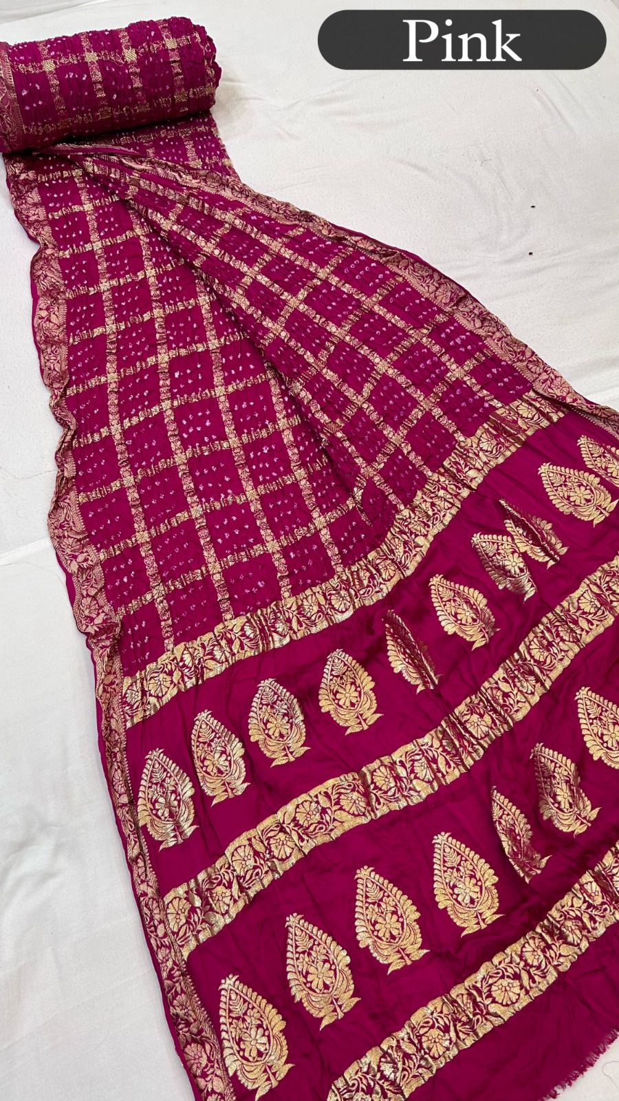 Gaji Silk Chex Bandhani