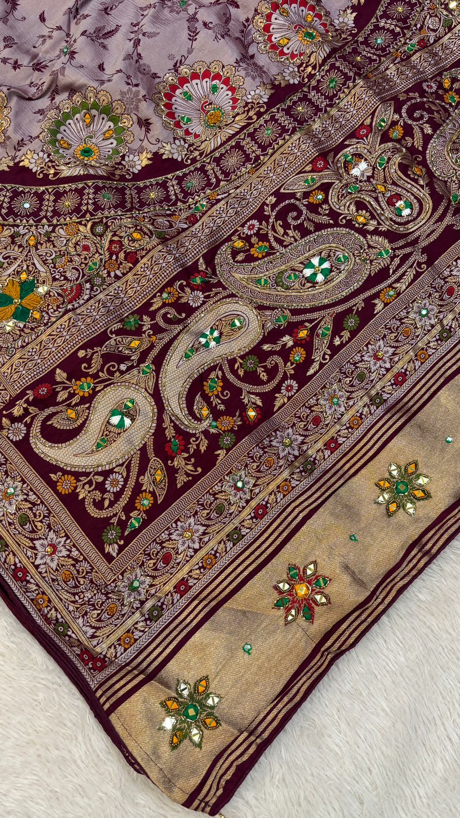 Antique Work, Marriage Season Saree (Wine)