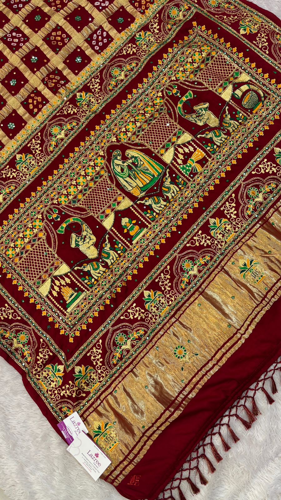 Traditional Gharchola Saree (798 Maroon)