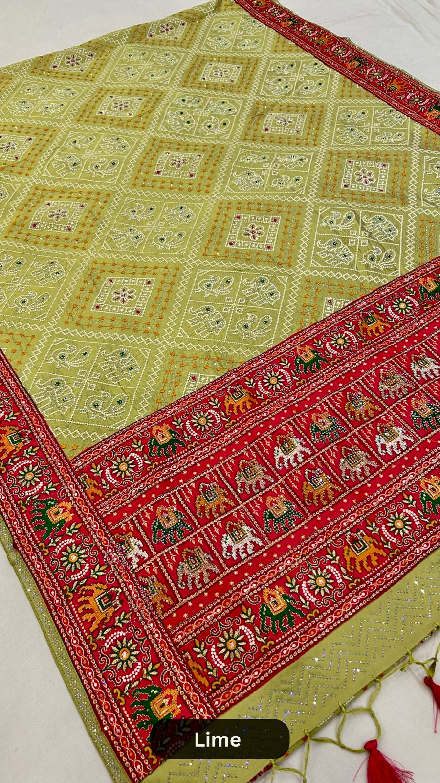 Lakhnavi Work Patola Saree