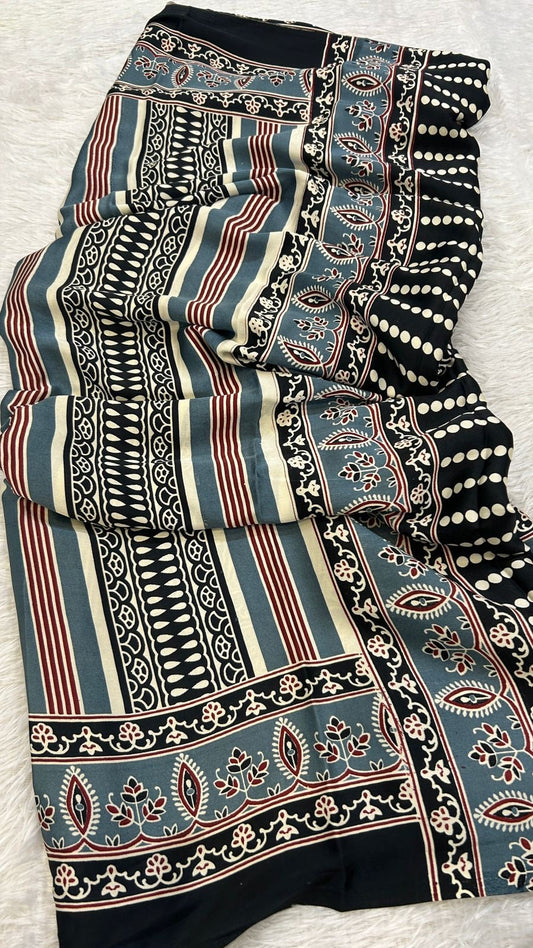 Summer Special Ajrakh Collection Saree (108)