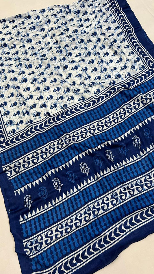 Dhabhu Print Indigo Saree Vol.5