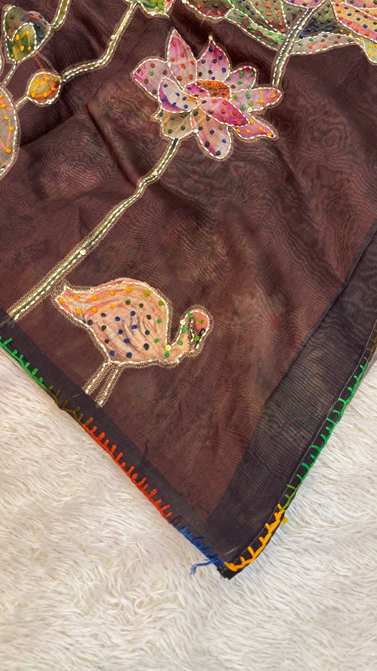 French knot Work saree (Limited Edition) Chocolate Color