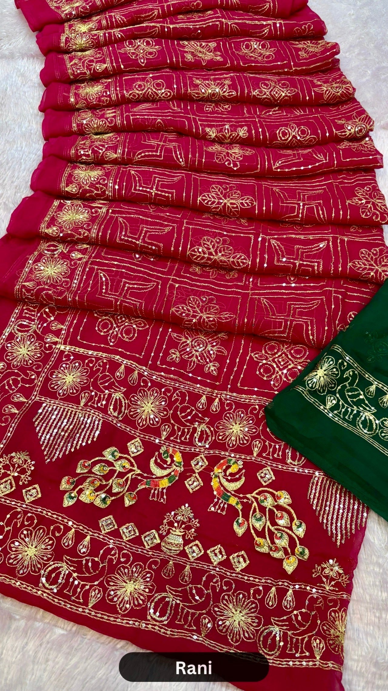 Swastik Heritage Gharchola Saree with Sequence Work