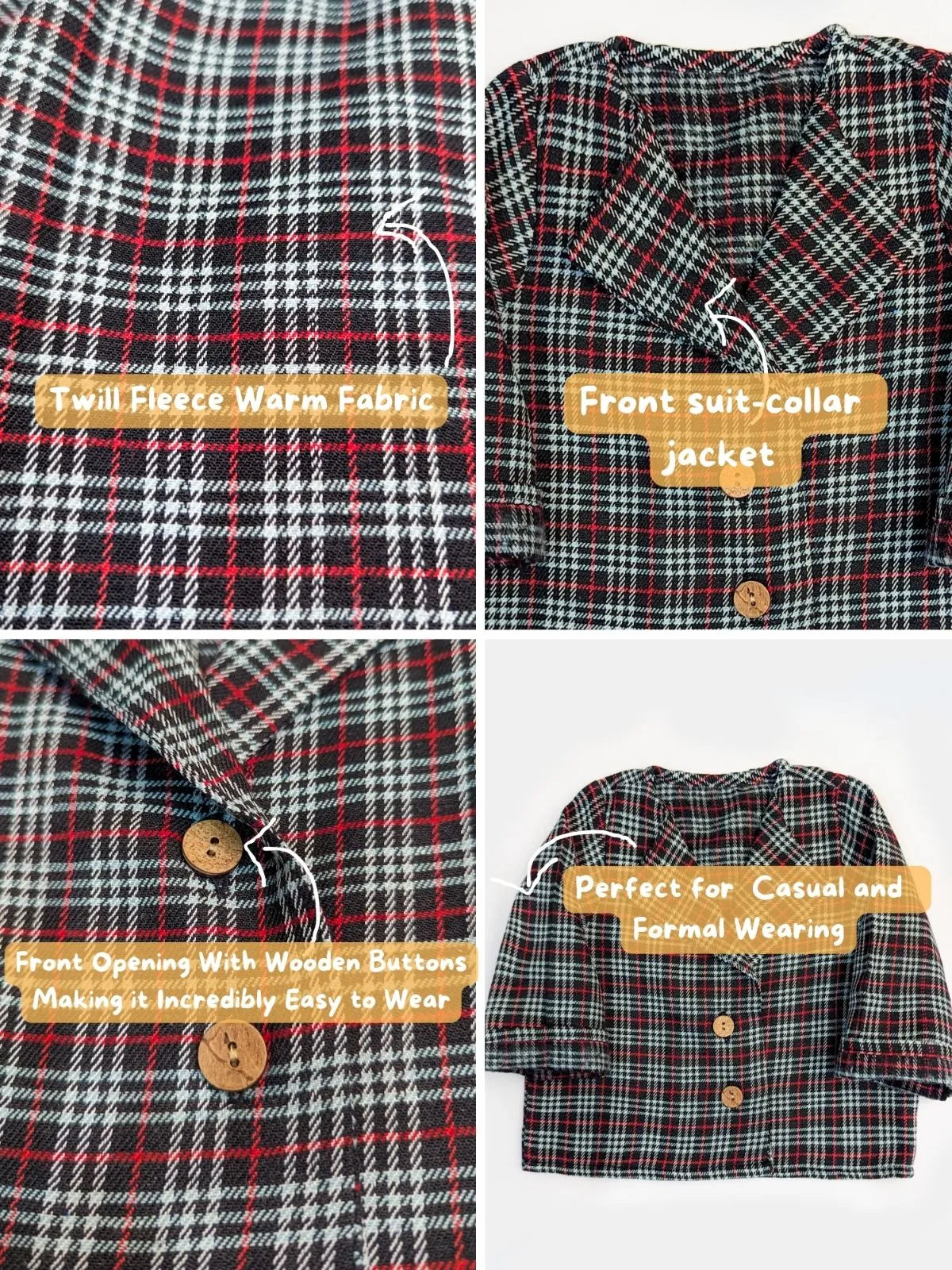 Halemons Baby Boy Fleece Cotton Full Sleeves Jacket Overcoat style-Grey