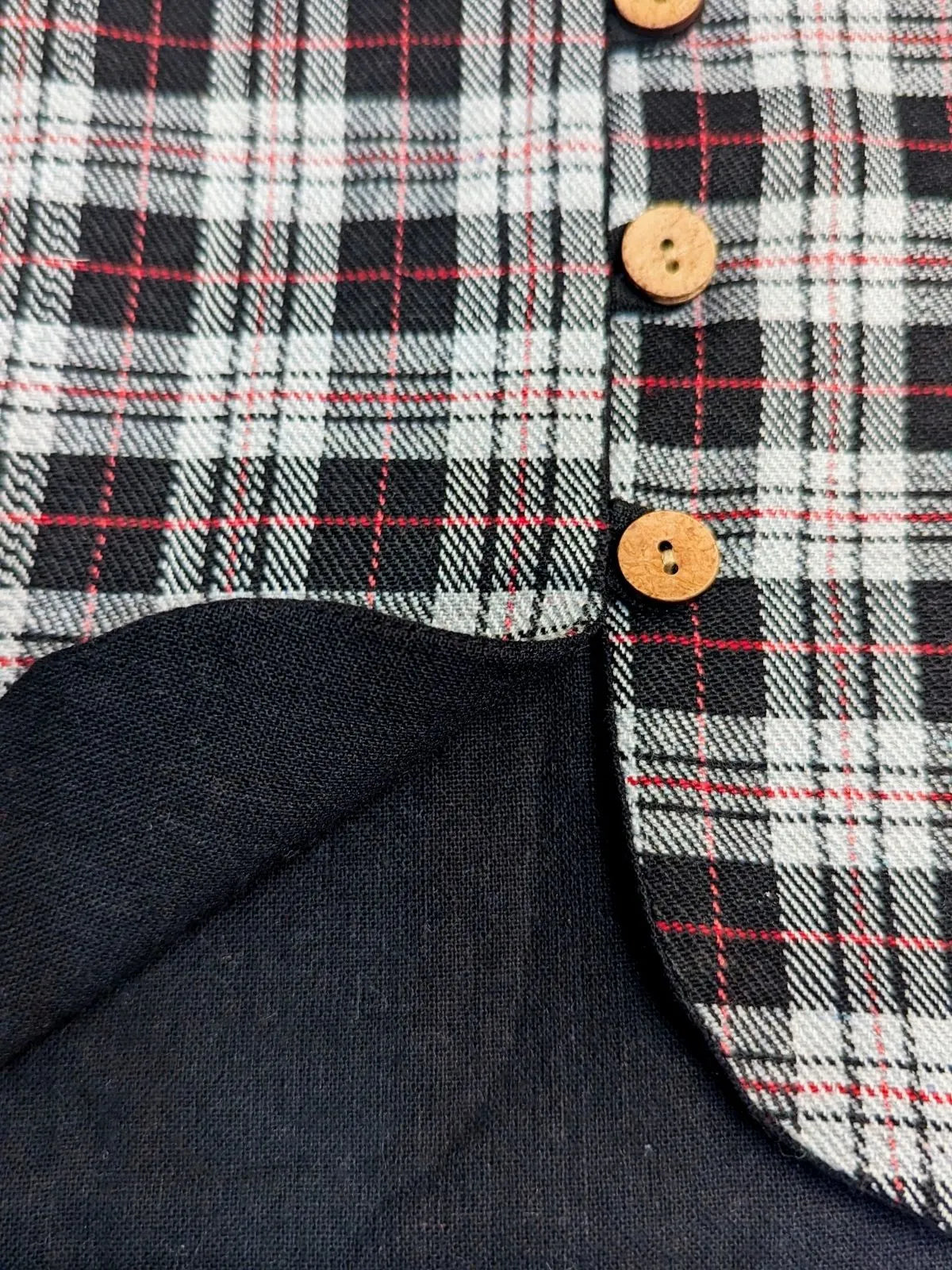 Halemons Baby Boy Fleece Sleeveless Mini Jacket Checks-Grey