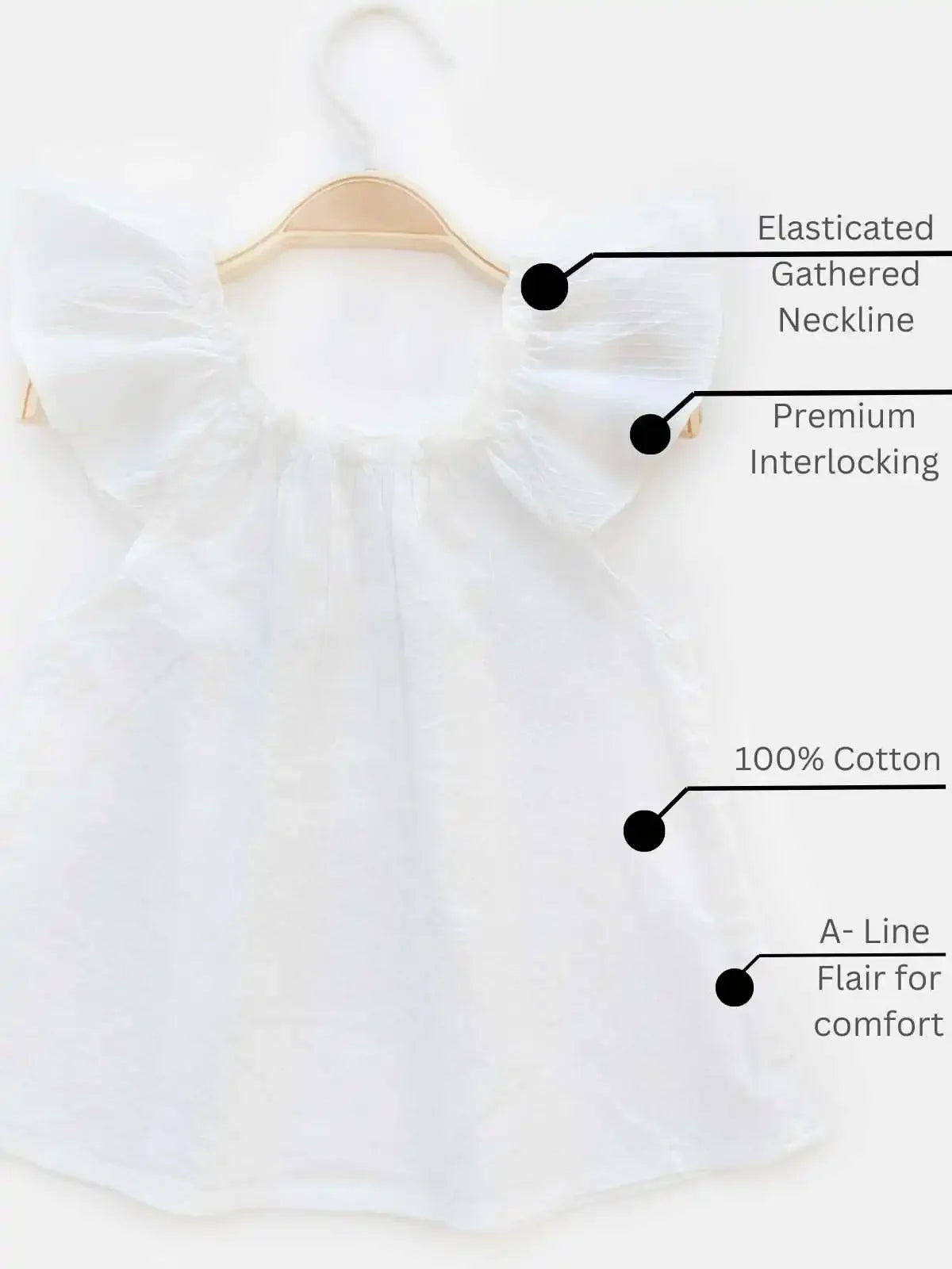 Halemons Baby Girl sea Tulip Pure Cotton Frilled Jabla - Seagreen