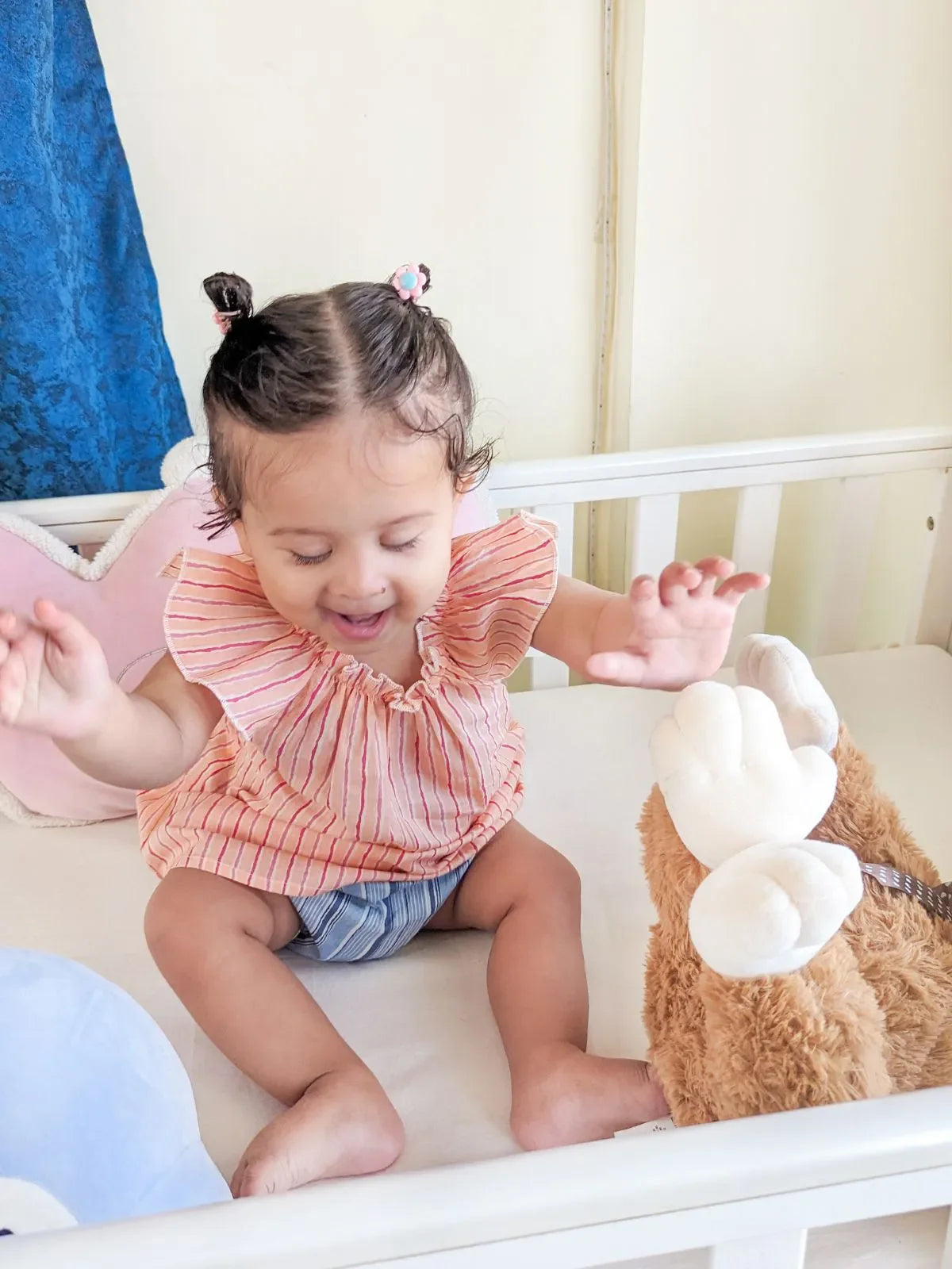 Halemons Baby Girl Summer Tulip Pure Cotton Floral Short Sleeve Jabla Pack of 3