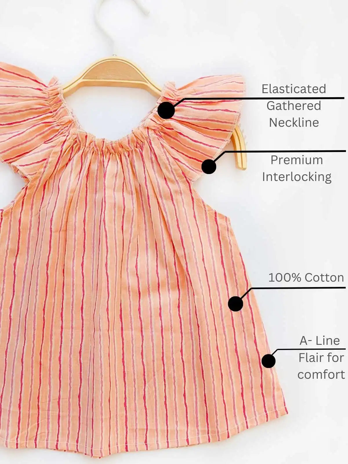 Halemons Baby Girl Summer Tulip Pure Cotton Floral Short Sleeve Jabla Pack of 3