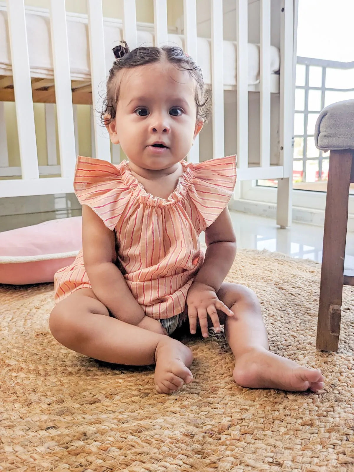 Halemons Baby Girl Summer Tulip Pure Cotton Floral Short Sleeve Jabla Pack of 3