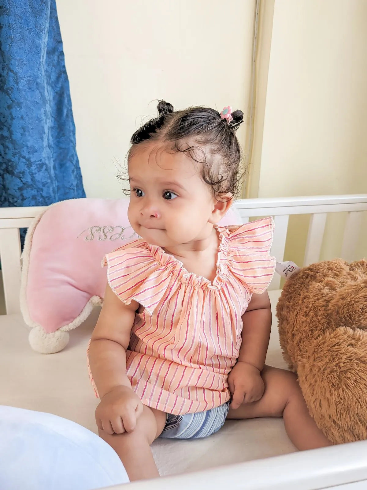 Halemons Baby Girl Summer Tulip Pure Cotton Floral Short Sleeve Jabla Pack of 3