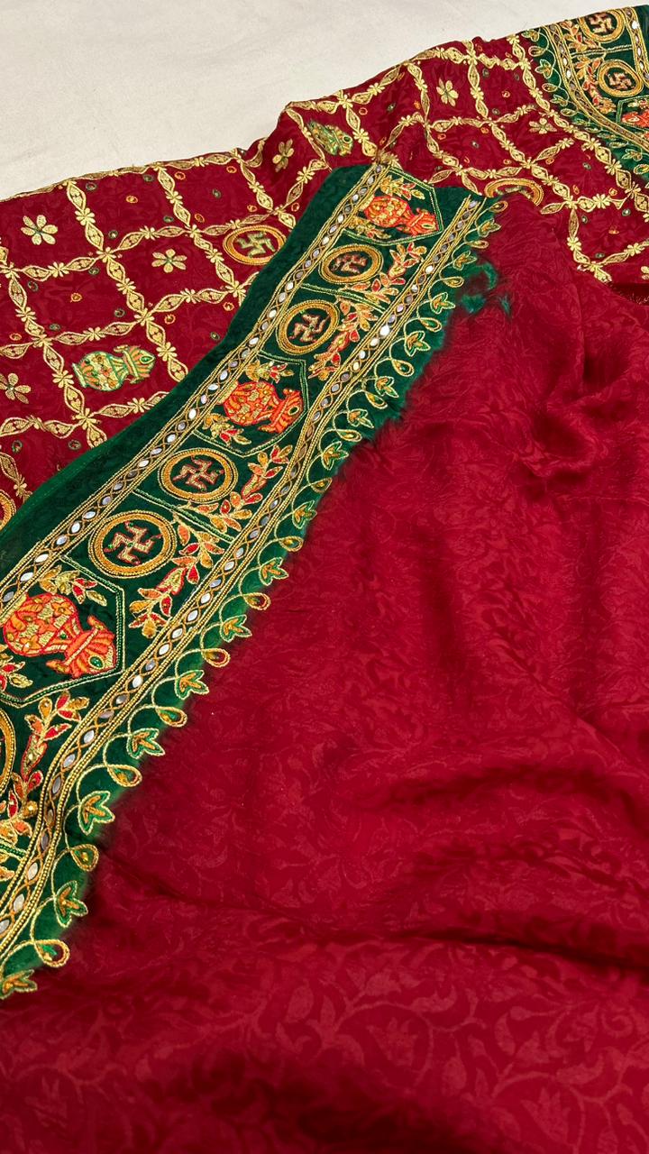 Kutchi Gharchola Saree (Swastik)