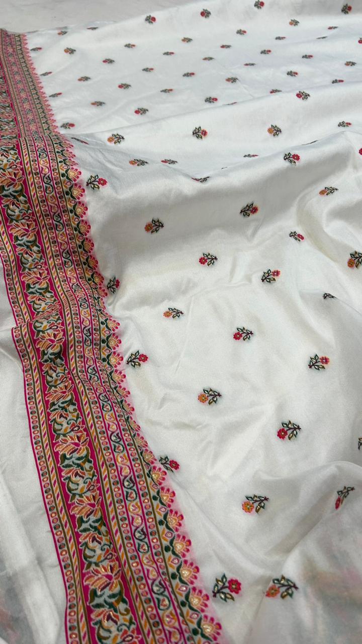 Rajwadi Pashmina Silk Saree